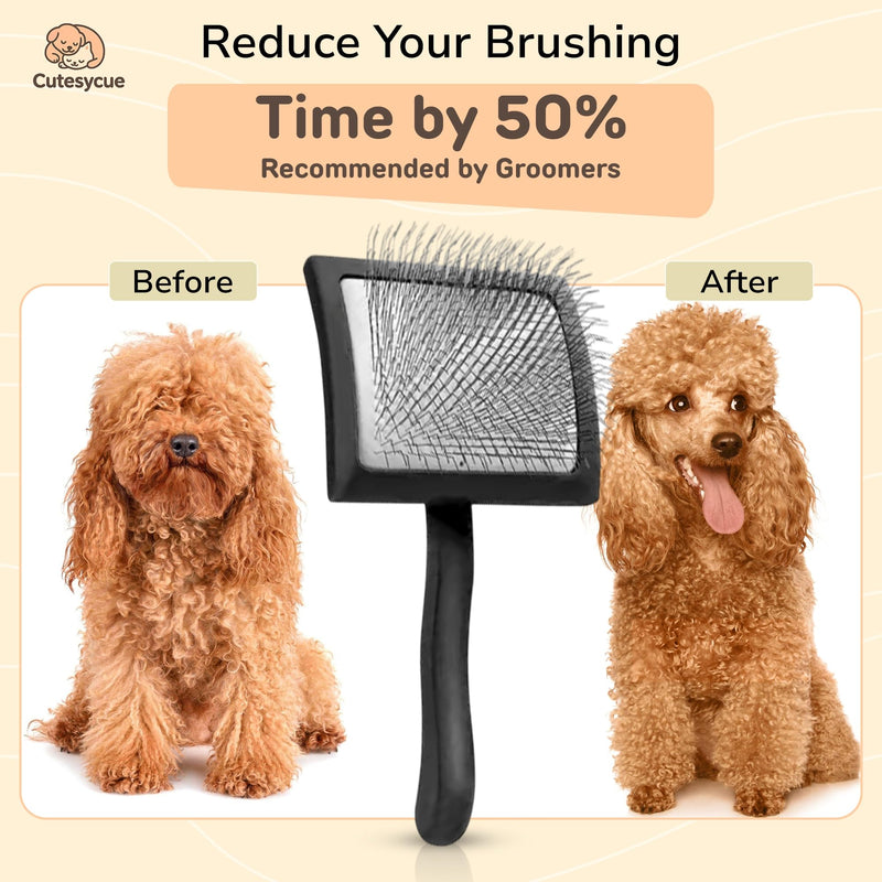 Slicker Brush for Dogs | Dog Grooming Supplies | Best Brushs For Long Haired Dog | Deshedding Brush | Dematting Brushs | Gentle On Skin | Soft-Grip Handle - PawsPlanet Australia
