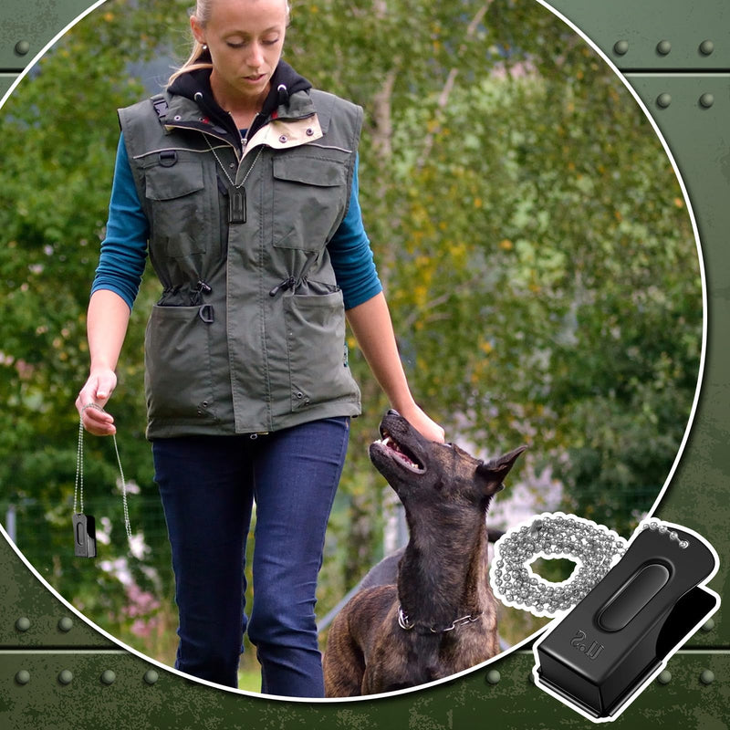 Jenaai 3 Pieces Brass Pet Training Clicker Dog Necklace Signaling Cricket Clicker Training for Puppy Dogs Cat(Black) Black - PawsPlanet Australia
