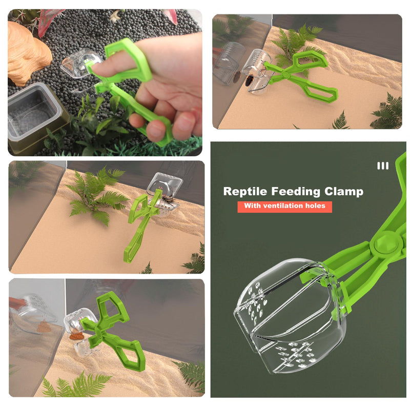 2-in-1 Reptile Feeding Water Bottle and Feeding Clamp,Automatic Feeders Bowl for Bearded Dragon Gecko Snake Lizard Turtles and Other Small Animals - PawsPlanet Australia