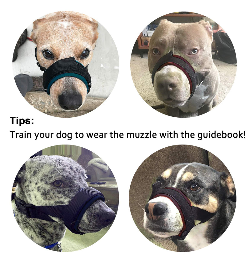 Mayerzon Dog Muzzle Soft Anti Barking Muzzle for Small, Medium and Large Dogs, Adjustable and Breathable L Black