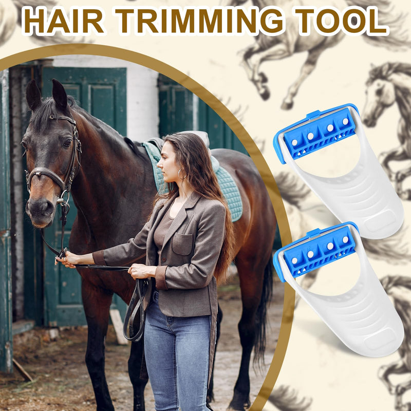 24 Pcs Horse Clippers Horse Grooming Razor Disposable Grooming Razor Horse Trimmer Shaver Kit Fit for Horse Dog, White&Blue Blue 24 - PawsPlanet Australia