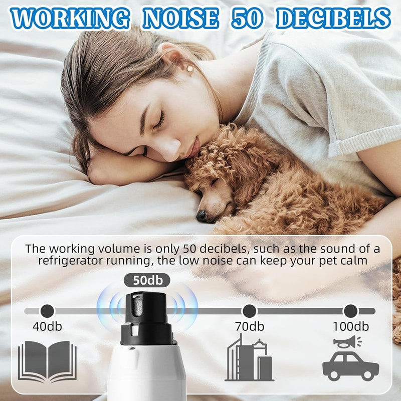 Silent Groom Pro, Nail Trimmer with LED Light & 5 Speeds, Nail Grinder Trimmer for Dogs & Cats, Quiet Electric Pet Nail File for Calm Grooming, USB Rechargeable (Replacement Grinding Heads)