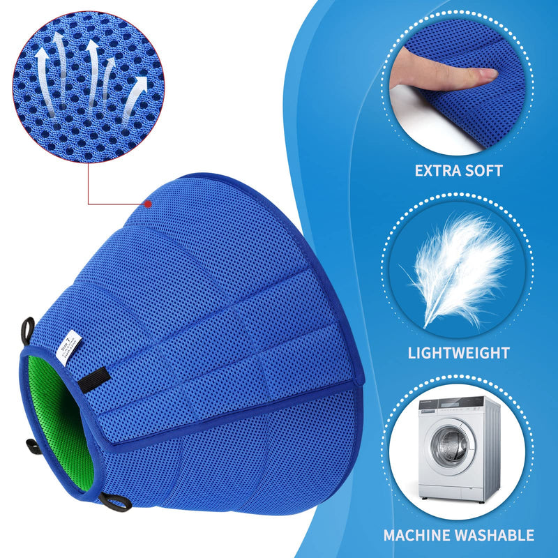Soft Dog Cone Collar for Dogs After Surgery, Buster Collars for Dogs and Cats, Adjustable Neck Recovery Collar for Pets, E-Collar for Dog, Protective Head Cone for Dog Prevent Licking (Blue Size 6) Blue Size 6(Neck: 12.7"- 15.7")