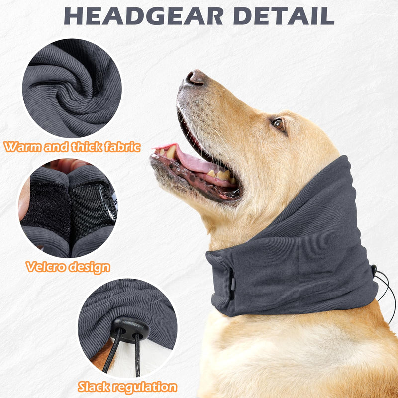 No Flap Ear Wraps for Dogs,Dog Ear Muffs Noise Protection,Snoods for Dogs Ear Warmer,Dog Headband,Dog Ear Covers for Bath Grooming Force Drying Anxiety Relief,Dog Head Wrap,Dog Calming Hoodie Gray,S S - PawsPlanet Australia
