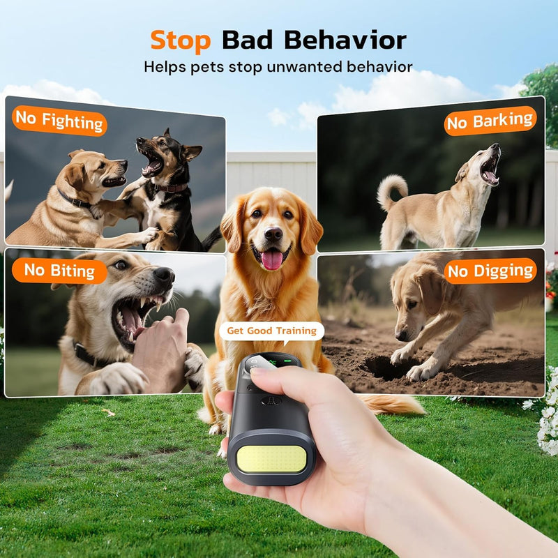 Dog Bark Deterrent Devices Anti Barking Device for Dogs Outdoor & Indoor, 2 Modes Ultrasonic Dog Barking Deterrent Devices Rechargeable, Bark Silencer, Stop Barking Dog Devices, Dog and Human Friendly