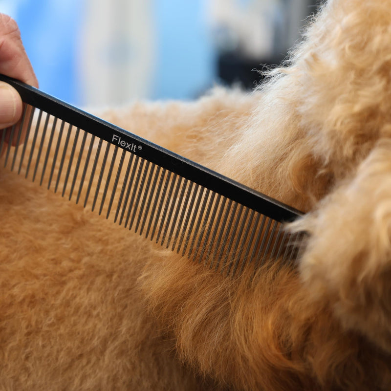 FlexIt Dog Grooming Comb - Perfect for Use with FlexIt Flexible Slicker Brush for Dogs - Built for Poodles, Golden Doodles, Huskies, Retrievers, and Labradoodles (Comb Only) Comb Only