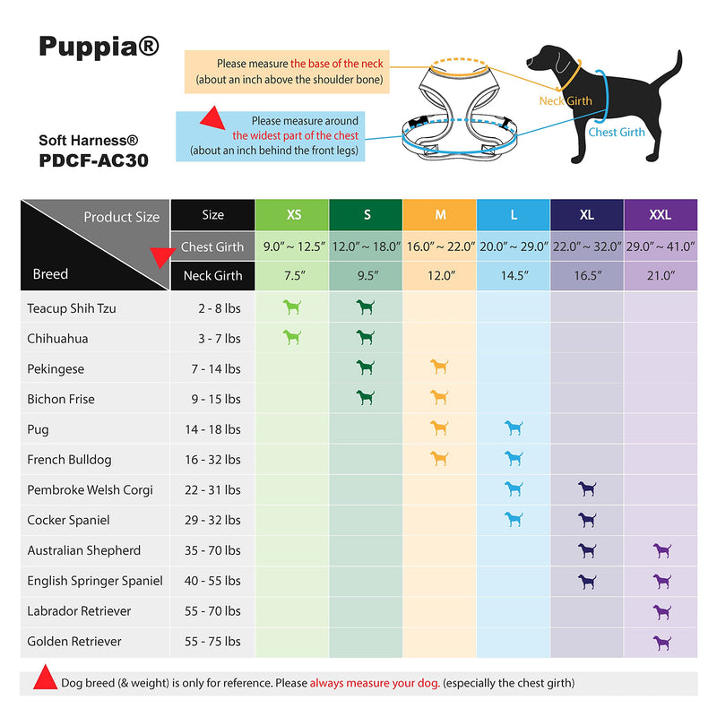 Puppia Soft Dog Harness No Choke Over-The-Head Triple Layered Breathable Mesh Adjustable Chest Belt and Quick-Release Buckle, Pink, Medium M (Neck: 12", Chest: 16"-22")