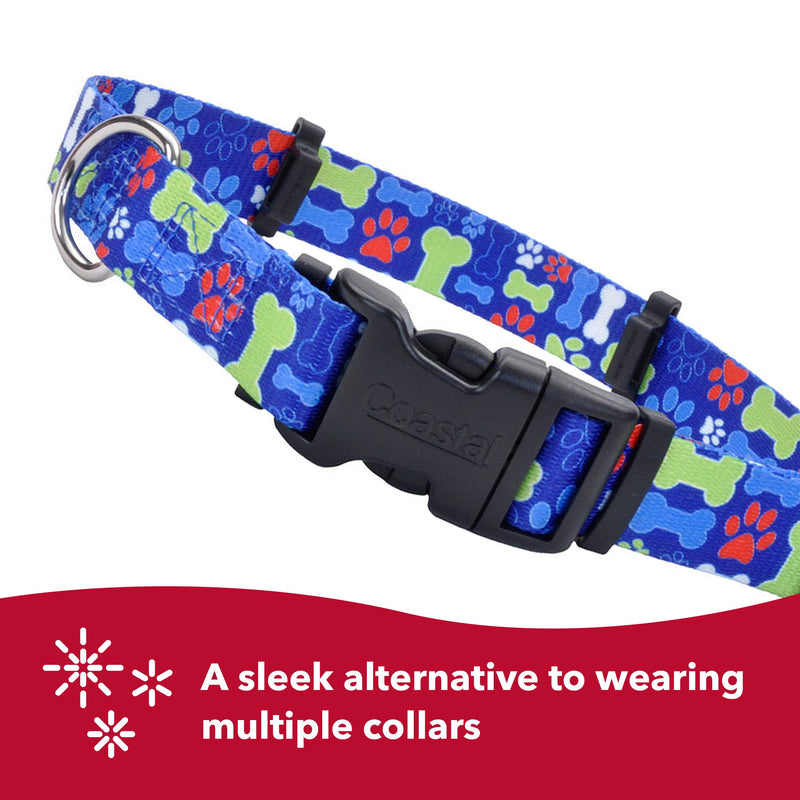 Coastal - Secureaway Flea Collar Protectors 1" x 20" Medium Multi Bones - PawsPlanet Australia