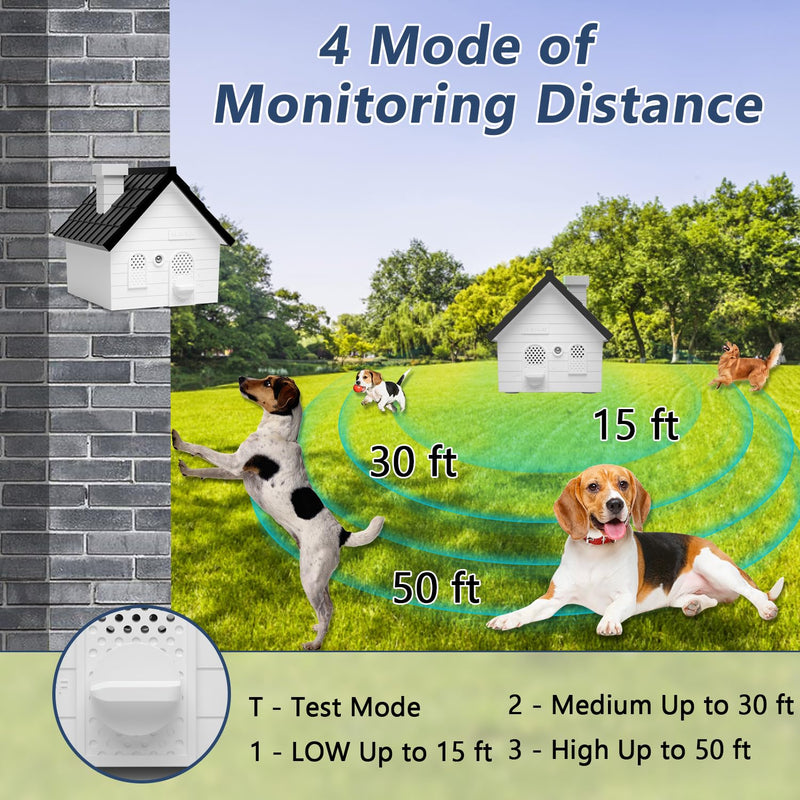 Anti Barking Device, Dog Bark Deterrent Devices, Anti Barking Device Indoor Outdoor, Ultrasonic Dog Barking Control Devices with 4 Modes Up to 50 Ft, Anti Bark Device for Dogs, Dog Barking Silencer white