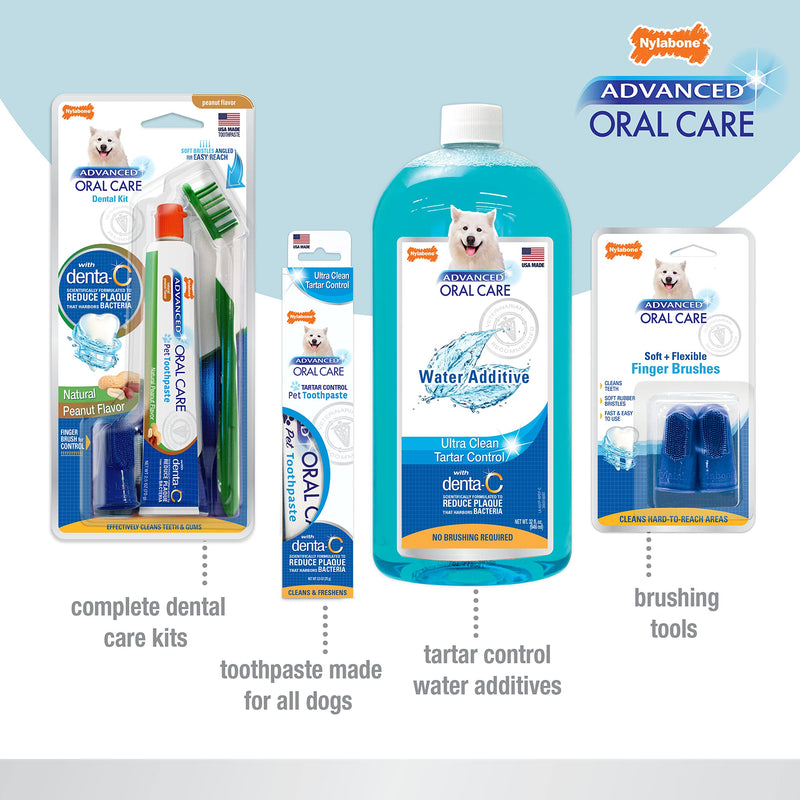 Nylabone Advanced Oral Care Puppy Dental Kit with Pillowy Soft-Bristle Toothbrush Peanut Butter (3 Count)