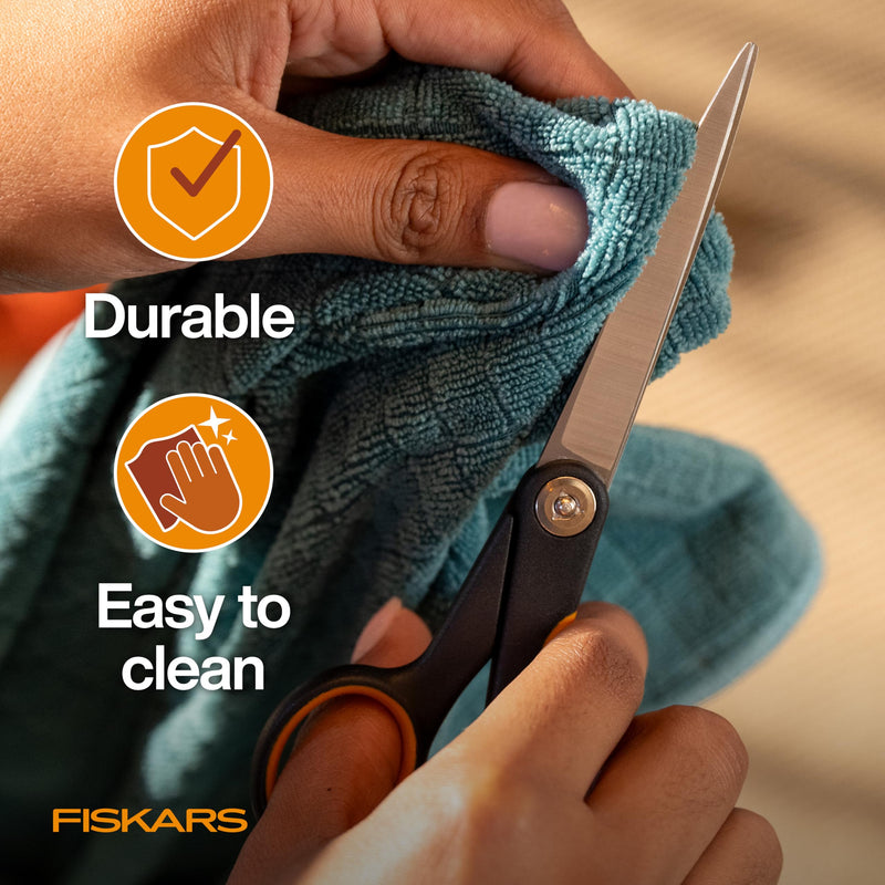 Fiskars Pet, Dog & Cat Grooming Scissors, Precision Stainless Steel Blades & SoftGrip Handle, Cat and Dog Supplies, 6.75”, Orange/Black, Trimming Scissors - PawsPlanet Australia