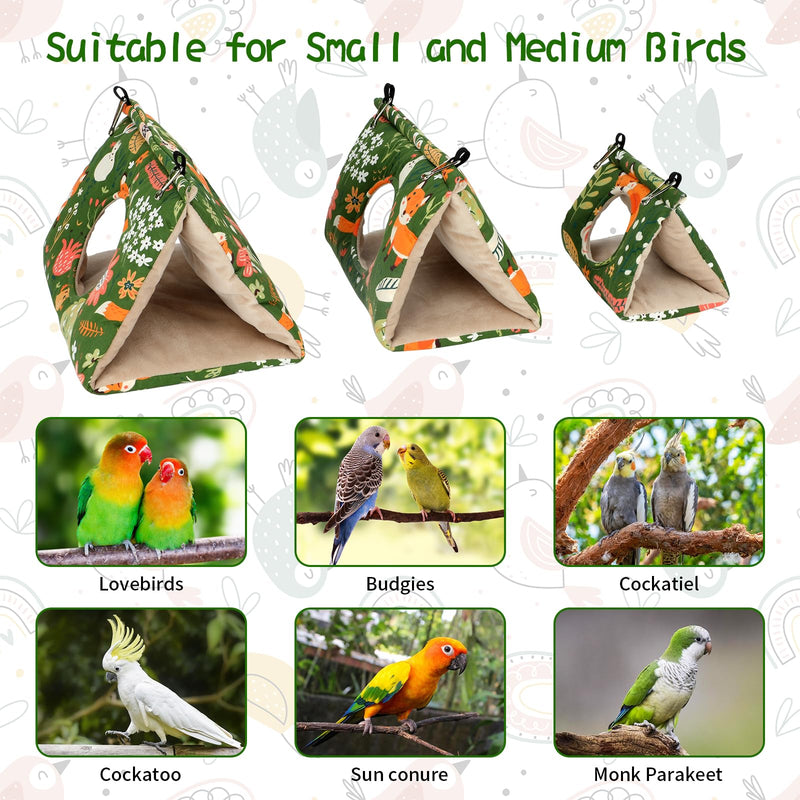 Rypet Winter Warm Bird Nest House - Hanging Hammock Velvet Shed Hut Cage Plush Fluffy Birds Hideaway Sleeping Bed Fuzzy for Parrot Parakeet Cockatiels Budgies Lovebird Medium?Green? Medium (Pack of 1) Green