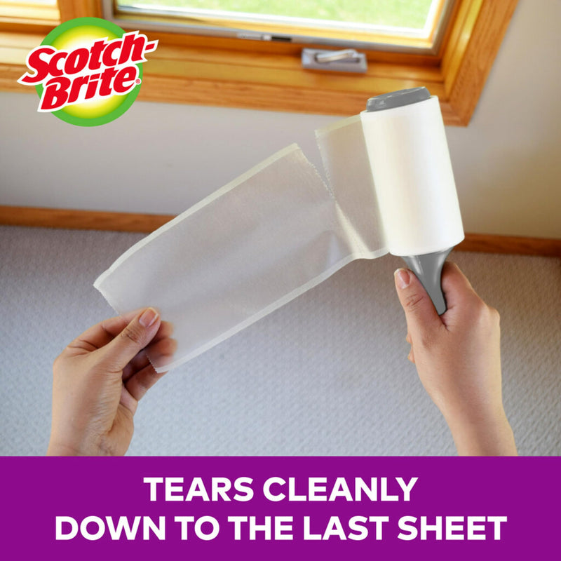Scotch-Brite Pet Hair Pickup Lint Roller, 4 Lint Rollers, 48 Sheets/Roller, 192 Sheets Total, Lint Roller for Pet Hair Extra Sticky, Lint Remover, Lint Roller for Clothes, Pet Hair Removal 4 Rollers, 192 Sheets - PawsPlanet Australia