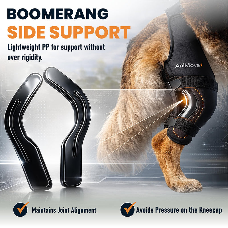 Hybrid Dog Knee Brace for Back Leg - ACL CCL and Arthritis Support with Anti-Slip Connector Strap - Hind Leg Brace for Small to Large Dogs L- LEFT LEG