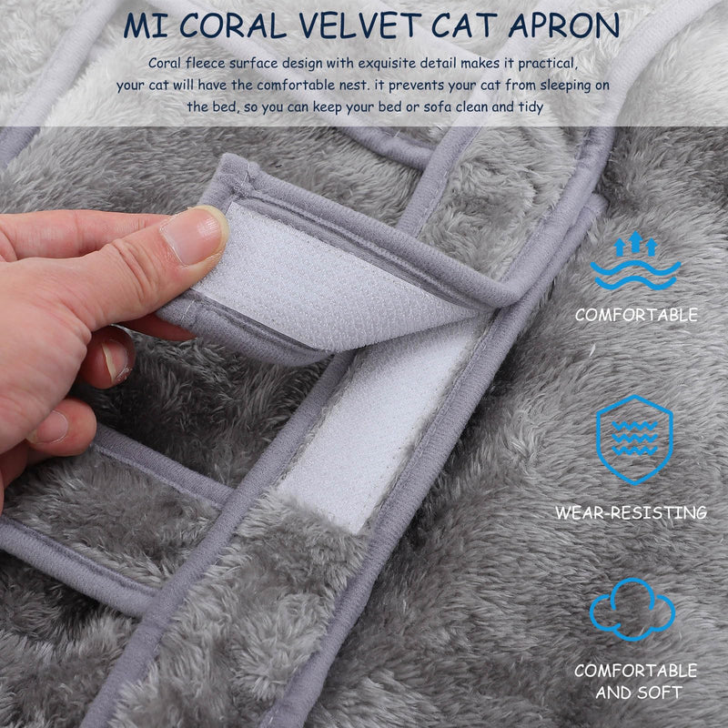 TEHAUX Cat Hug Apron made of Coral Fleece Portable and Lightweight Pet Carrier Warm and Cozy for Home and On the Go