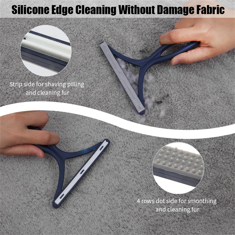 Pet Hair Remover for Couch - 2 Pack Dog Cat Hair Remover for Furniture Portable Pet Hair Fur Removal Tools Carpet Rakes Scraper for Furniture Car Mat Pet Tower Rugs - PawsPlanet Australia