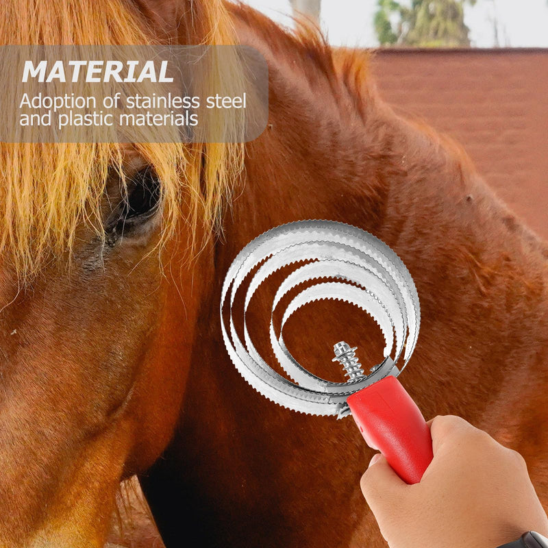 PRETYZOOM horsehair brush with metal bristles and plastic handle for removing horsehair and cleaning saddle covers for horse owners and riders