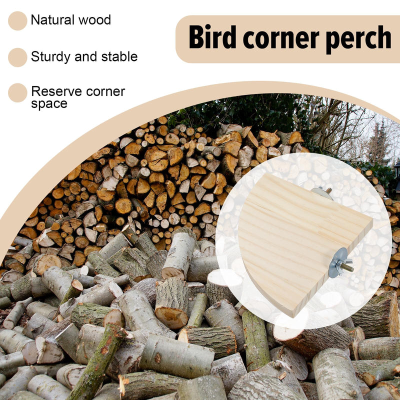 Bird Perch Platform Stands Parrot Stand Sector Playground Wood Perch Stand Toy Wooden Parrot Perches Corner for Canaries Cockatiels Finches, Budgies Lovebirds Hamsters Guinea Pigs Chinchillas - PawsPlanet Australia