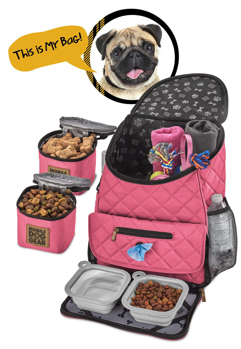 Mobile Dog Gear Unisex Weekender Backpack™ Pink One Size One Size 13.0"L x 7.0"W x 16.0"H - PawsPlanet Australia