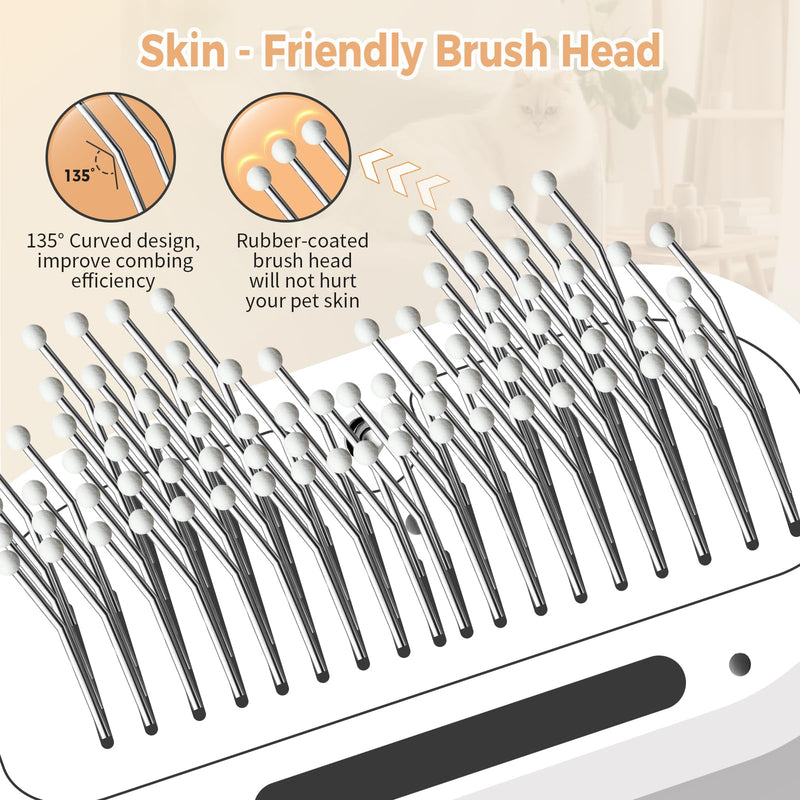 Cat Steam Brush with 600W High-Power Pet Dryer, Pet Spray Hair Removal Comb, 5 in 1 Cat & Dog Brush for Shedding, Includes Shampoo(Wired) White - PawsPlanet Australia