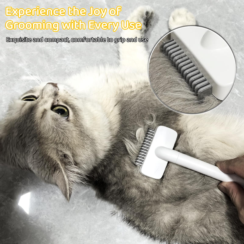 Cat Brush for Severely Matted Fur Cats, Pet Dense Undercoat Combing Brush for Knotted & Wide-pitch Dog Brush, One-Click Hair Removal Gentle Undercoat Comb for Thick, Dense Fur Cats & Dogs - PawsPlanet Australia