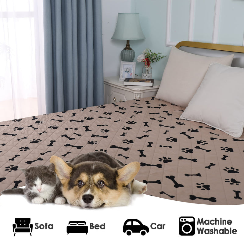 Waterproof Dog Bed Cover - nanbowang Pet Blanket Sofa Couch Furniture Protector for Kids Children Dog Cat, Reversible (40x50 Inch Pack of 1, Beige) 40x50" - PawsPlanet Australia