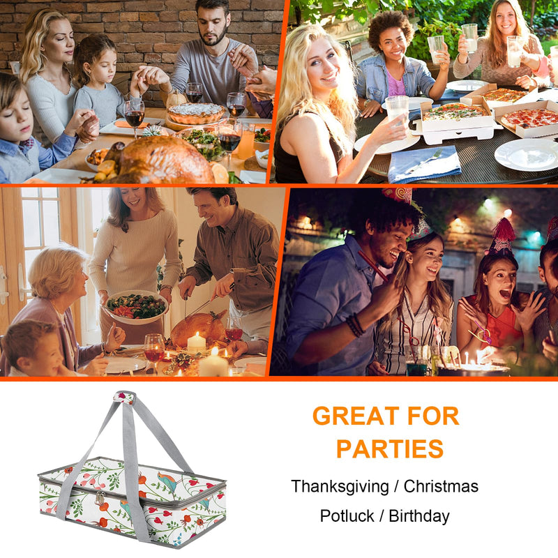 Casserole Carrier For Hot or Cold Food,Casserole Carrier,Pie Carrier,Casserole Dish With Lid and Carrying Case,Insulated Food Warmer Bag For Party/Picnic.Keep Food Warm Pioneer Woman Dishes (Bird) Bird - PawsPlanet Australia
