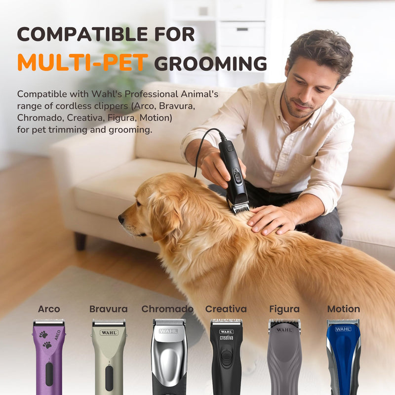 5-in-1 Ceramic Adjustable Dog Grooming Replacement Blades Compatible with Wahl Animal Clippers: Arco, Bravura, Chromado, Creativa, Figura, Motion 5-in-1 Ceramic