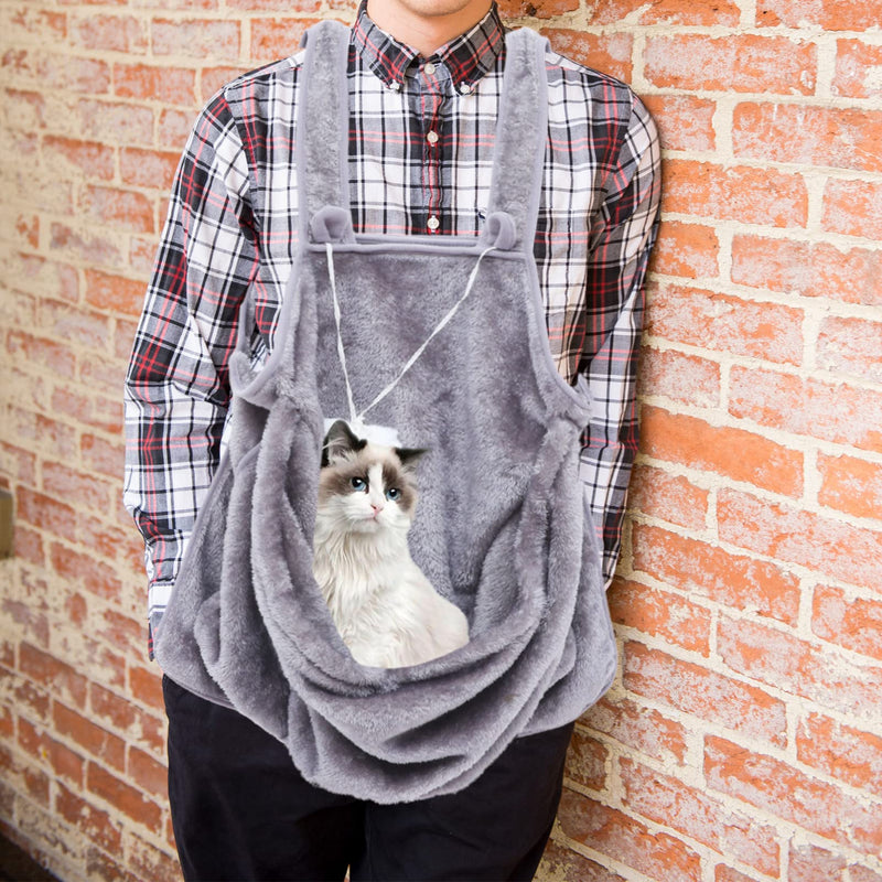 ULTECHNOVO Cat Carrier Apron - Hands-Free Pet Sling Pouch for Small Dogs & Kittens, Soft Plush Sleeping Bag with Shoulder Strap for Indoor Comfort & Outdoor Travel - PawsPlanet Australia