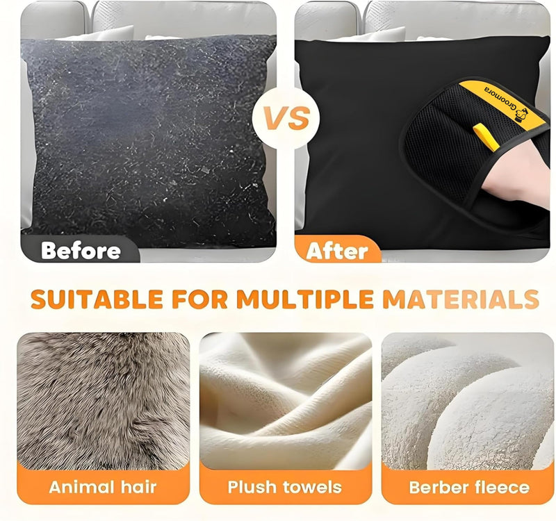 Electrostatic Pet Hair Removal Glove - Reusable for Dogs Cats, Couch Furniture Carpet Car Seat, Washable Grooming Mitt Lint Remover Tool - PawsPlanet Australia