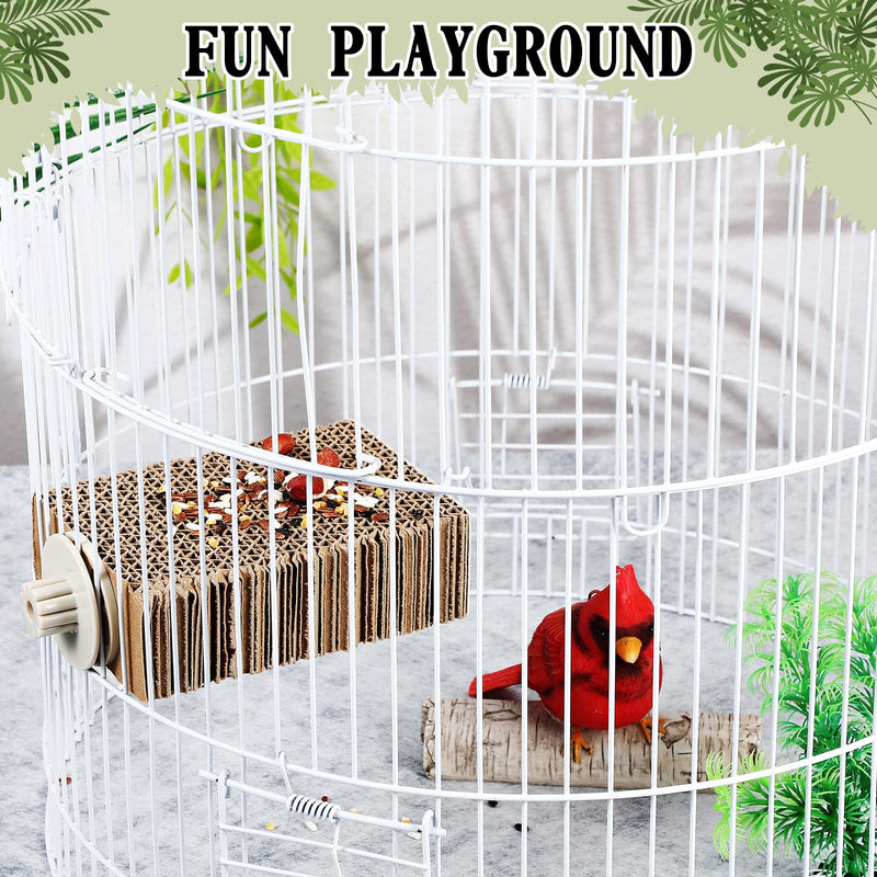 Skyygemm 2 Pieces Parrot Toy Bird Chew Cage Accessories Flat Perch Bird Paw Grinding Stand Parrot Cage Playground for Macaws, Small Parakeets, Conures, Budgies, Finches Conure Cockatiel(Small)