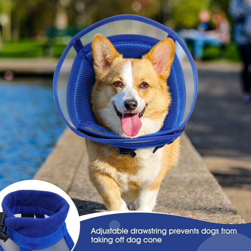 Dora Bridal Dog Cone Collar for Small Dogs After Surgery, Soft Comfy Recovery Pet Cone Alternative, Adjustable Elizabethan Collar for Dogs to Stop Licking, Blue, S RoyalBlue