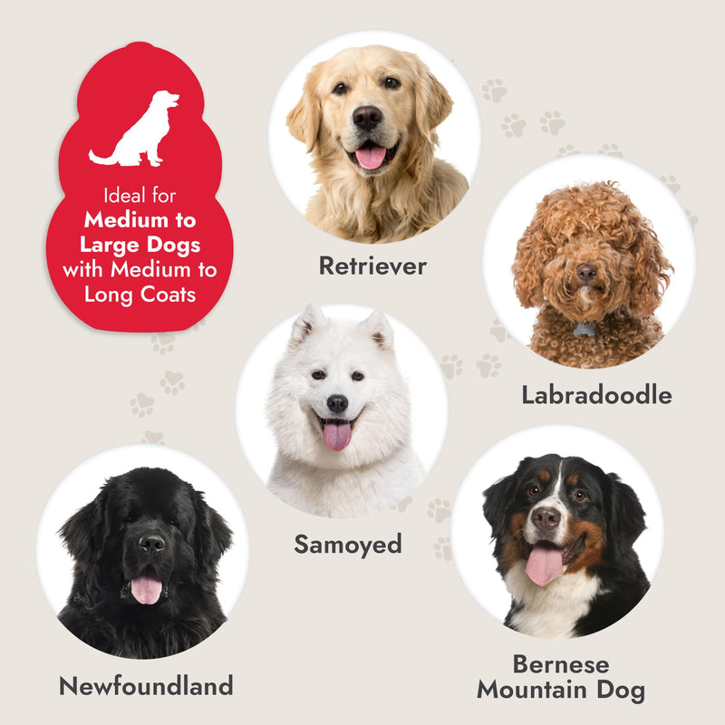 KONG Large Self-Cleaning Slicker Brush – Easy Hair Removal, Reduces Shedding, Non-Slip Grip, Long Metal Pins, for Medium to Large Dogs with Medium to Long Coats, Red/Gray - PawsPlanet Australia