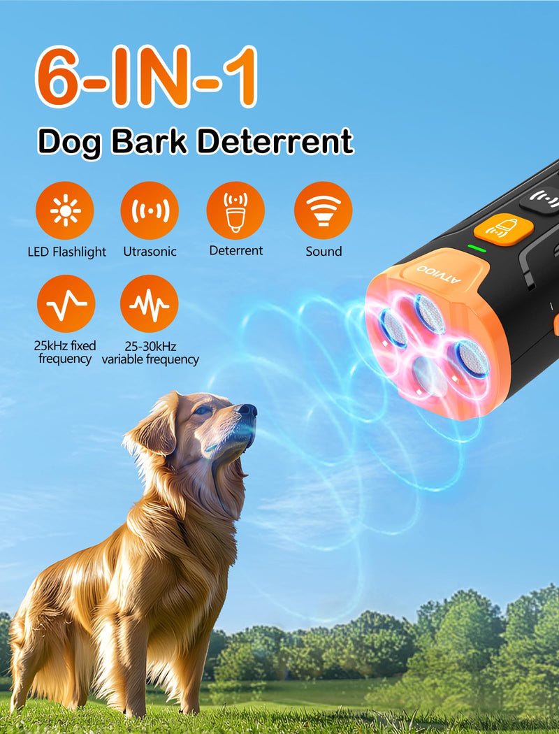 Dog Bark Deterrent Device - Ultrasonic Anti-Barking Devices with 3X Sonic Emitters, Up to 50FT Long Range & Rechargeable Bark Control - Safe for Dogs Training - Indoor & Outdoor (Black) Black - PawsPlanet Australia