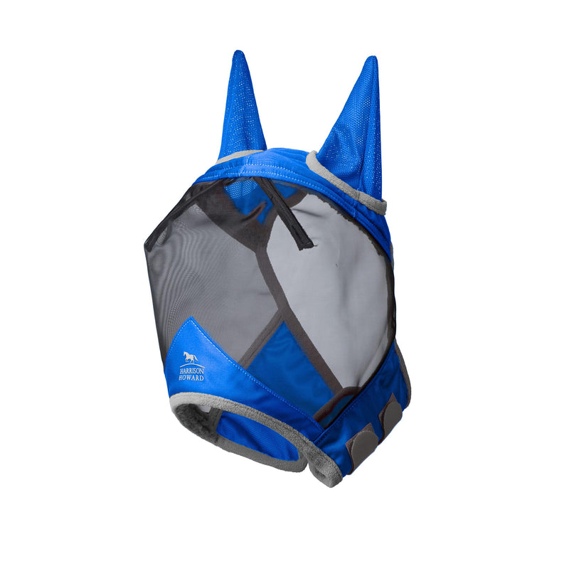 Harrison Howard Pro Luminous Horse Fly Mask Standard with Ears UV Protection for Horse Signature Blue Large Full Size Full (Large) - PawsPlanet Australia