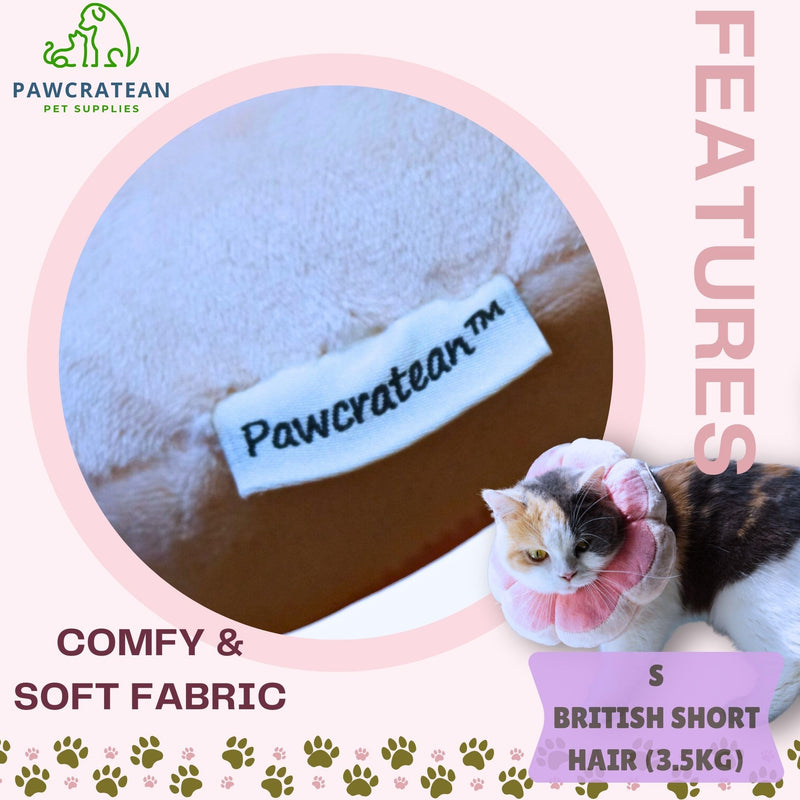 Adjustable Comfy Flower Style Elizabeth Collar for Cats Puppies Soft Recovery Cone Pet Protective Neck Collar (Pink, Small) Pink