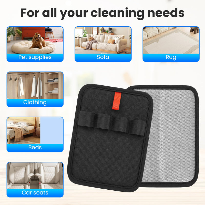 Pet Hair Removal Glove for Cats & Dogs, Upgraded Four-Finger Magic Brush Electrostatic Pet Hair Gloves, Reusable Pet Hair Remover Tool for Laundry, Couch, Carpet, Car Seat Black