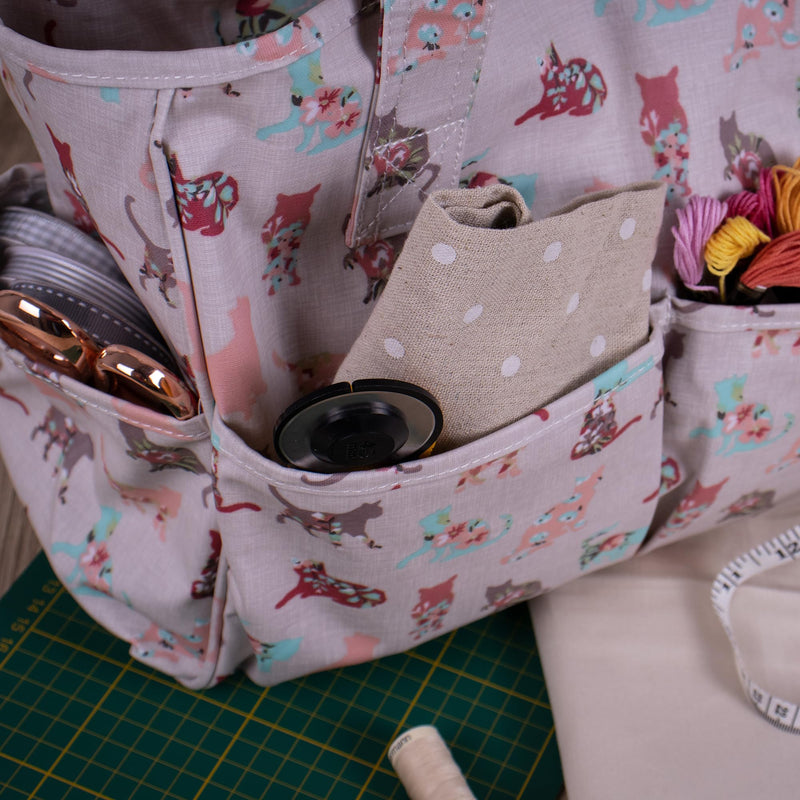 Hobby Gift Exclusive Craft Bag, Shoulder Bag, Knitting Bag, Yarn Storage, School bag, 13 x 34.5 x 29cm Cats - PawsPlanet Australia