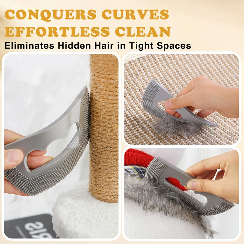 2 Pcs Static Pet Hair Removal Gloves,electrostatic Pet Hair Remover, Reusable Double Sided Cat Dog Grooming Gloves Tool for Couch,Furniture, Carpet, Car Seat