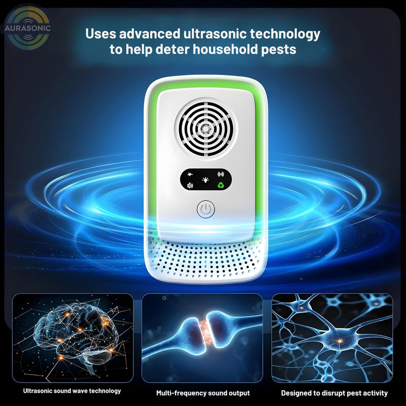 Aurasonic 2026 Upgraded Ultrasonic Pest Repeller Indoor – 6 Pack Plug-in Device for Home, Office & Warehouse