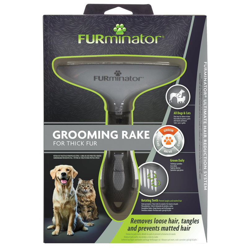FURminator Grooming Rake for Cats and Dogs 1 Count (Pack of 1) All hair types
