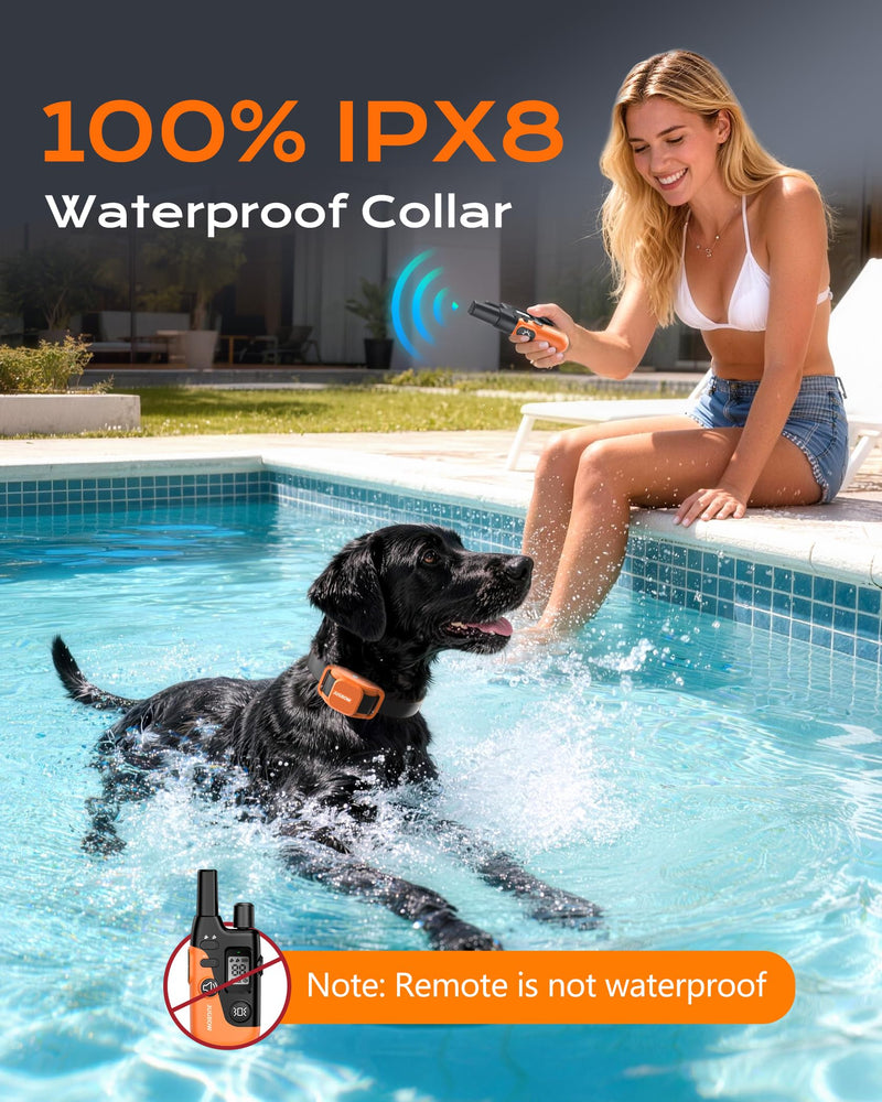Jugbow Dog Shock Collar- 4200FT Dog Training Collar with Remote for 10-120lbs Small Medium Large Dog, IPX8-Waterproof Rechargeable E-Collar with LED Light Orange&Black