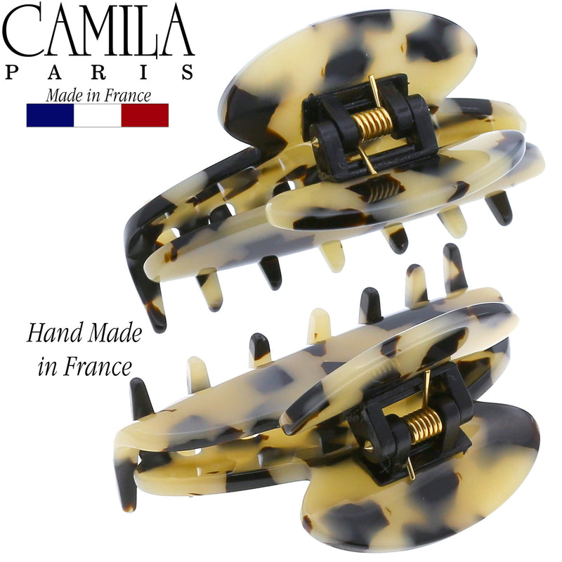 Camila Paris CP3060 French Hair Clip for Women, Handmade, Ivory Tokyo, Small, Girls Hair Claw Clips Jaw, Durable Styling Hair Accessories for Women, Strong Hold Grip, Made in France Ivory Tokyo 2"