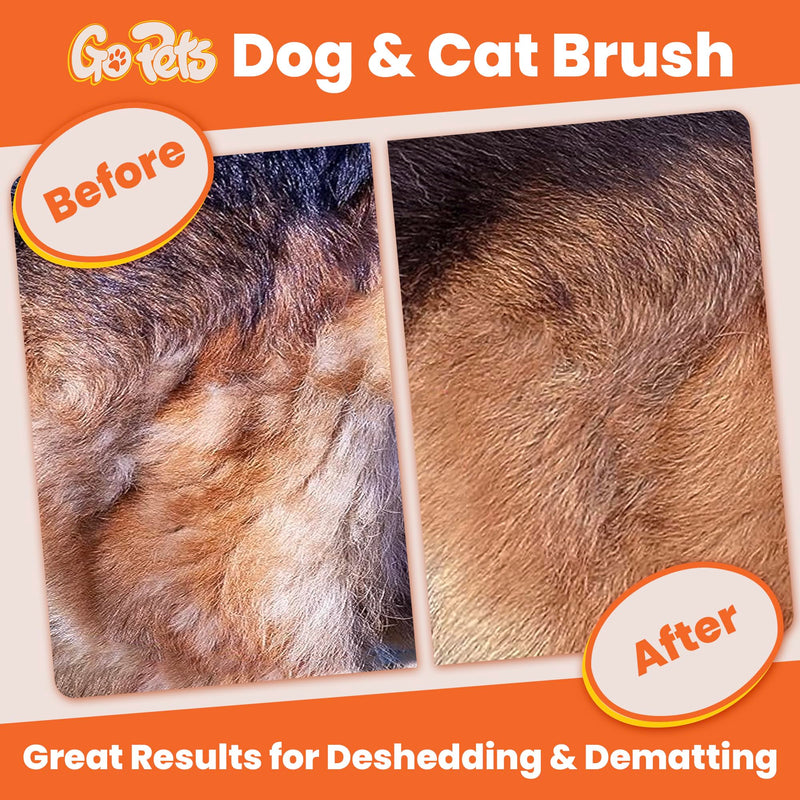 GoPets Dematting Comb & Undercoat Rake Bundle, Double-Sided Deshedding Brush for Dogs & Cats, Grooming Tool for Long Haired Pets, Mat Remover & Detangler for Thick Coats, Reduces Shedding & Breakage - PawsPlanet Australia