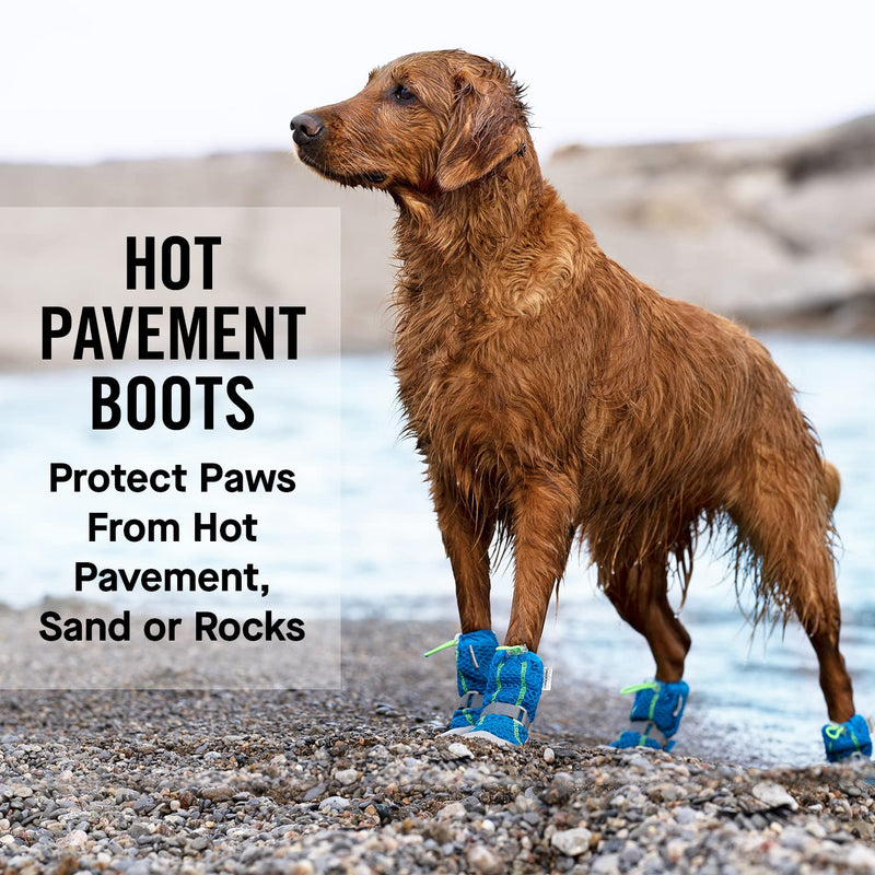 Canada Pooch Dog Boots for Hot Pavement - Dog Boots & Paw Protectors with Anti Slip Rubber | Water Friendly, Breathable Dog Shoes for Hot Days, Great for Dogs Blue - Size 2 - PawsPlanet Australia