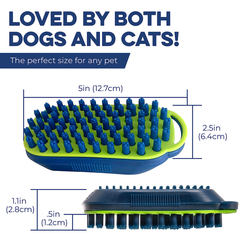 Bonza Cat and Dog Massage Brush, Easy to Clean Bath Brush with Removable Screen, Soft Silicone Bristles are Gentle Grooming on Your Pet, Curry Comb for Washing, Brushing for Medium to Long Haired Pets - PawsPlanet Australia
