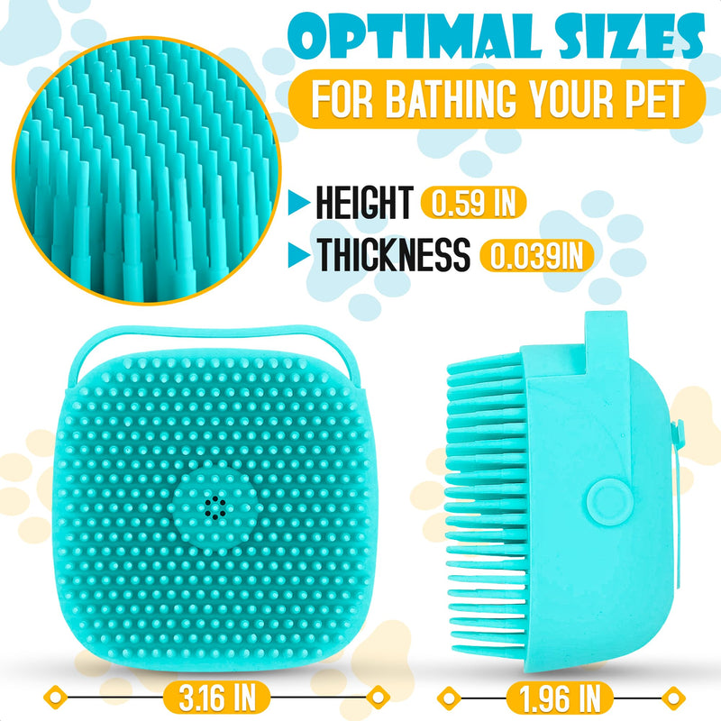 Dog Bath Brush with Soap Dispenser - Silicone Dog Scrubber for Bath Dog Shower Brush Dog Shampoo Brush Scrubber Dog Soap Dispenser Dog Bath Supplies - Pet Massage Brush Dog Washing Brush Scrubber 1 PCS - PawsPlanet Australia