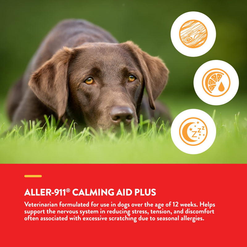 NaturVet Aller-911 Calming Aid & Allergy Aid Dog Supplement – Helps Reduce Stress – 30 Ct & Aller-911 Advanced Allergy Aid for Dogs, Cats – Antioxidant-Rich Pet Supplement with Omegas – 70 Soft Chews