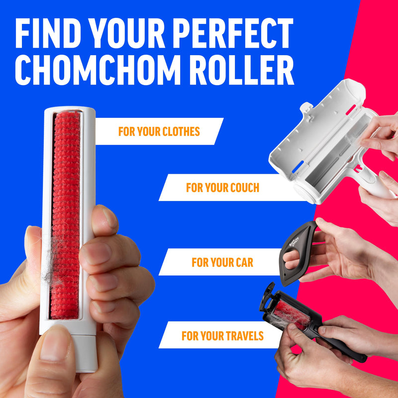 ChomChom Roller & Rake – Reusable Pet Hair Removal Roller with Rake Attachment for Cat & Dog Fur on Furniture, Couch, Carpet, Car, Rugs, Bedding & More– Portable, Eco-Friendly - PawsPlanet Australia