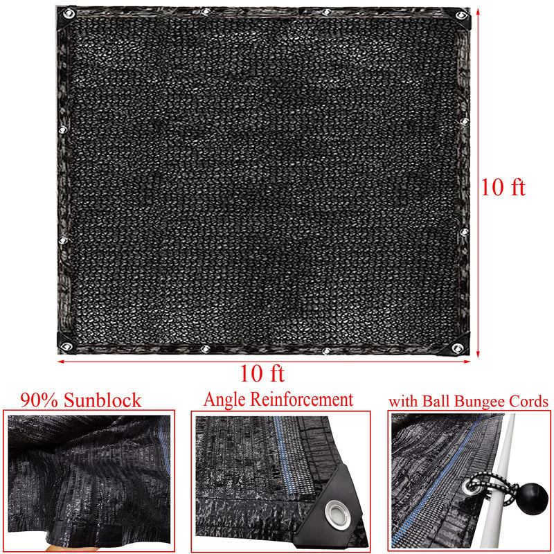 Dog Kennel Shade Cover 90% Sunblock Shading Cloth Net Mesh Tarp 10x10 ft for Outdoor Large Pet Crate with 12 Ball Bungee Cords - PawsPlanet Australia